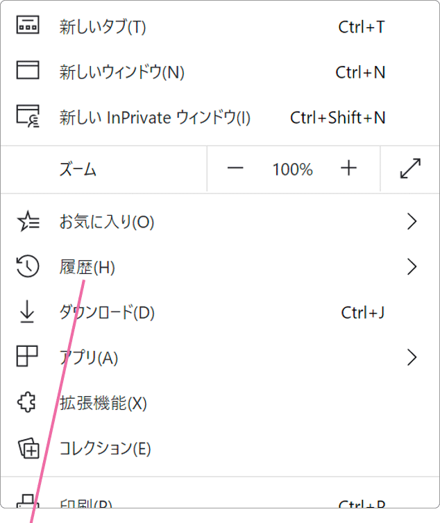 Microsfot Edgeのその他設定メニュー