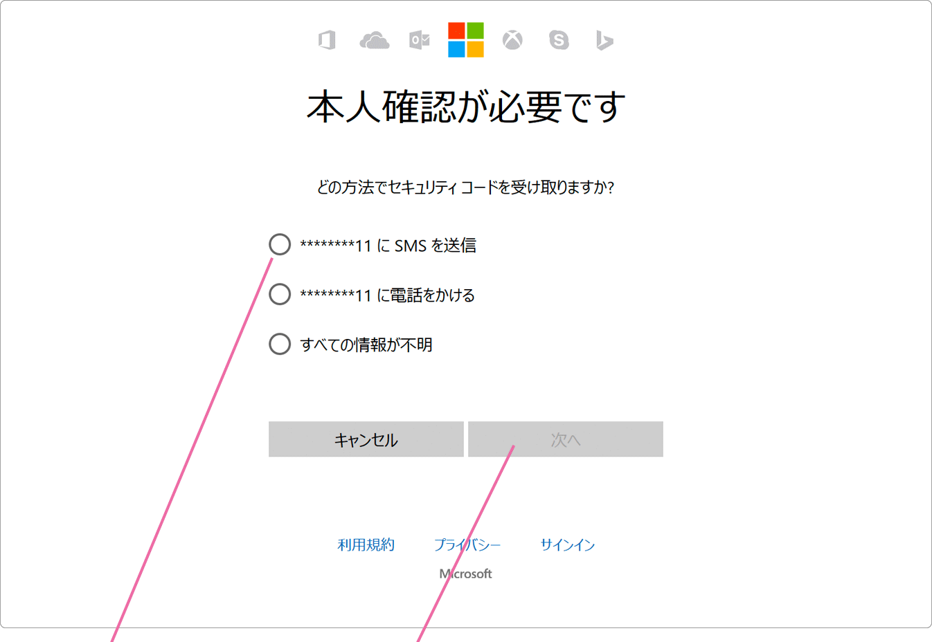 本人確認が必要です