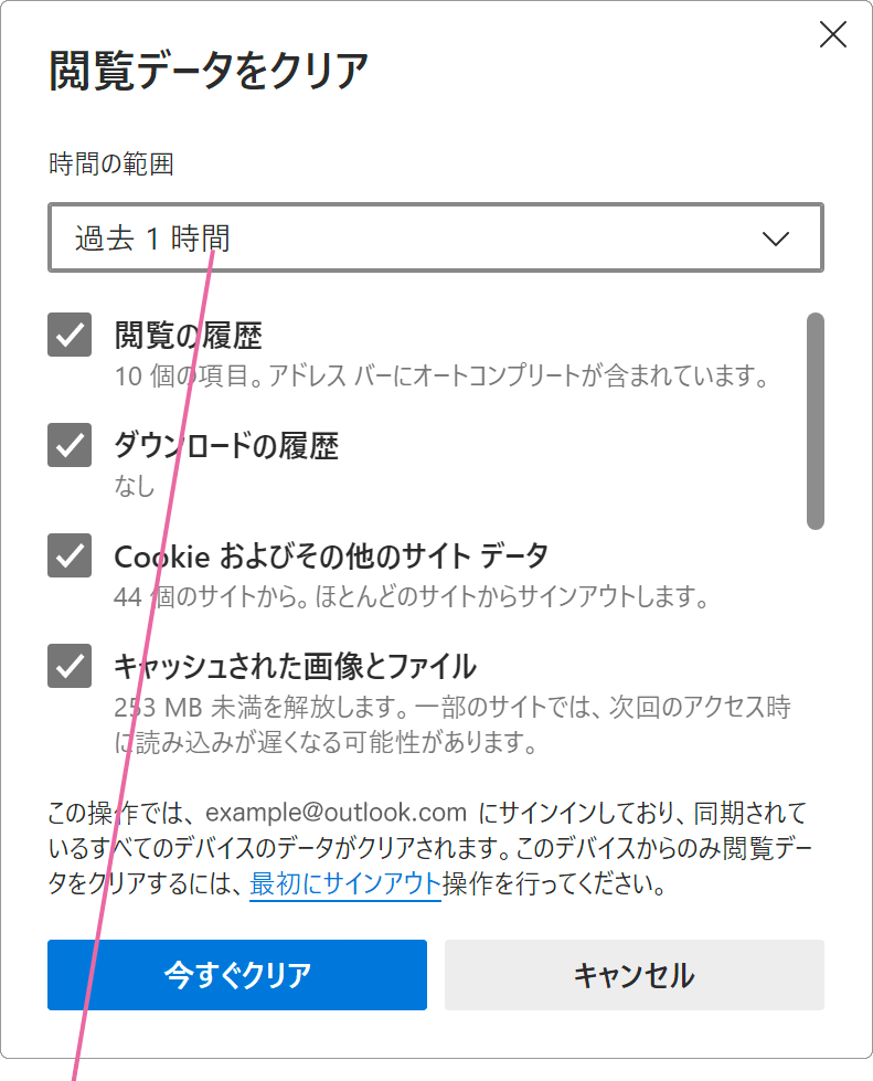 期間を選択のプルダウンメニューをクリック