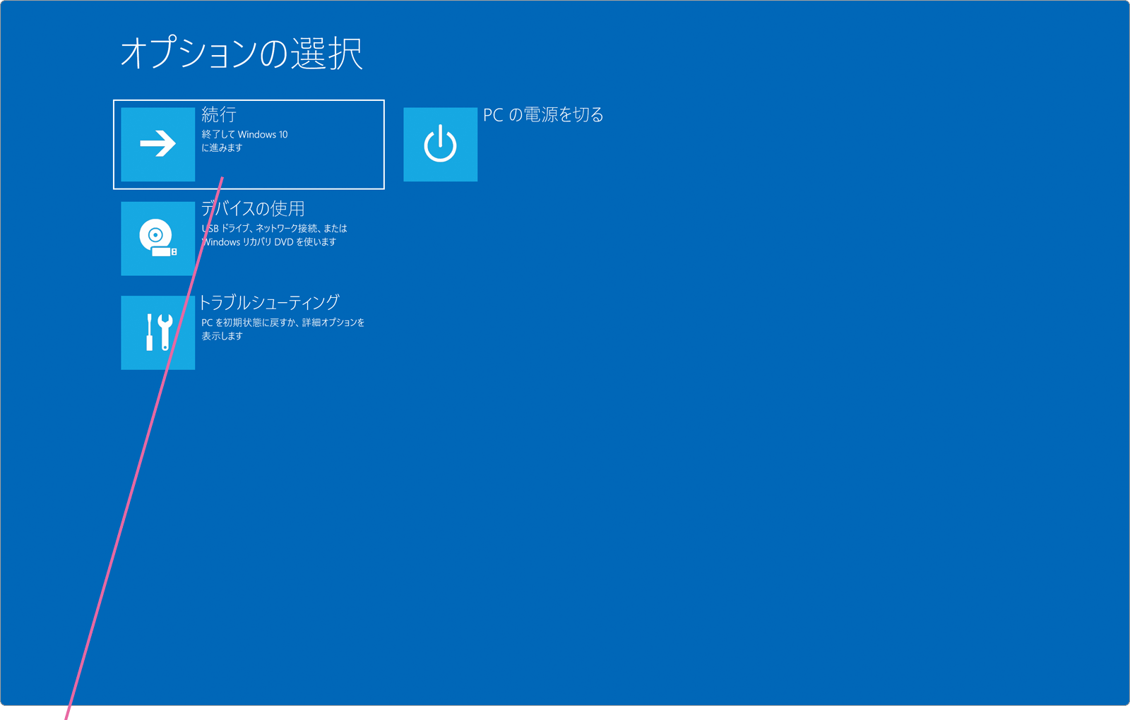 オプション選択画面