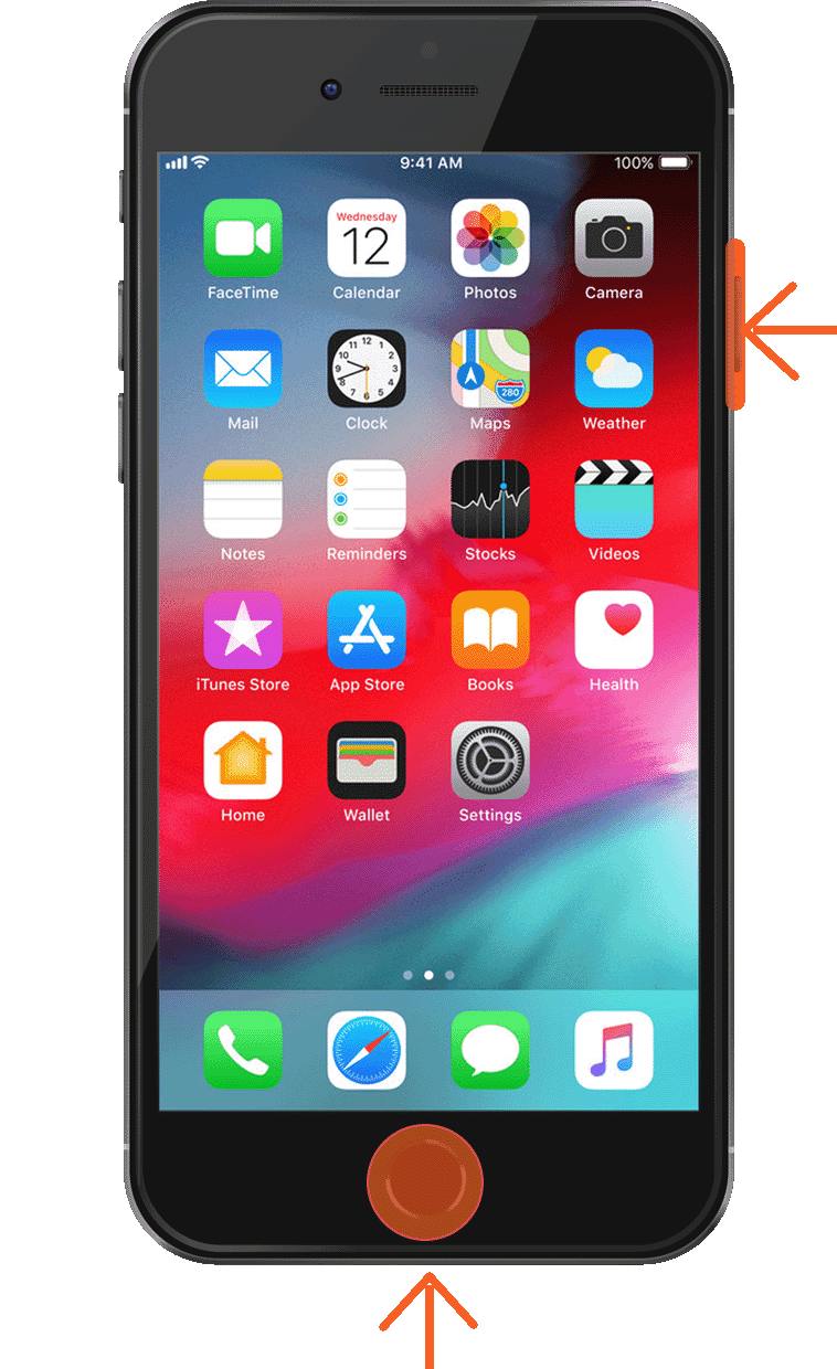ホームボタン付きのiPhoneでスクショ