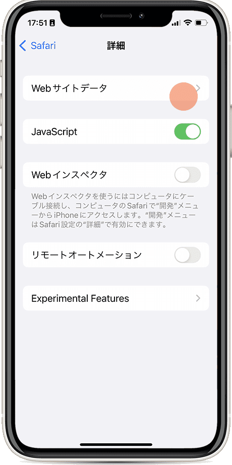 iPhone キャッシュクリア 詳細
