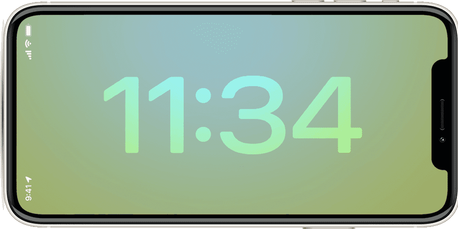 iPhoneのスタンバイモード：時計のフルスクリーン表示パターン3