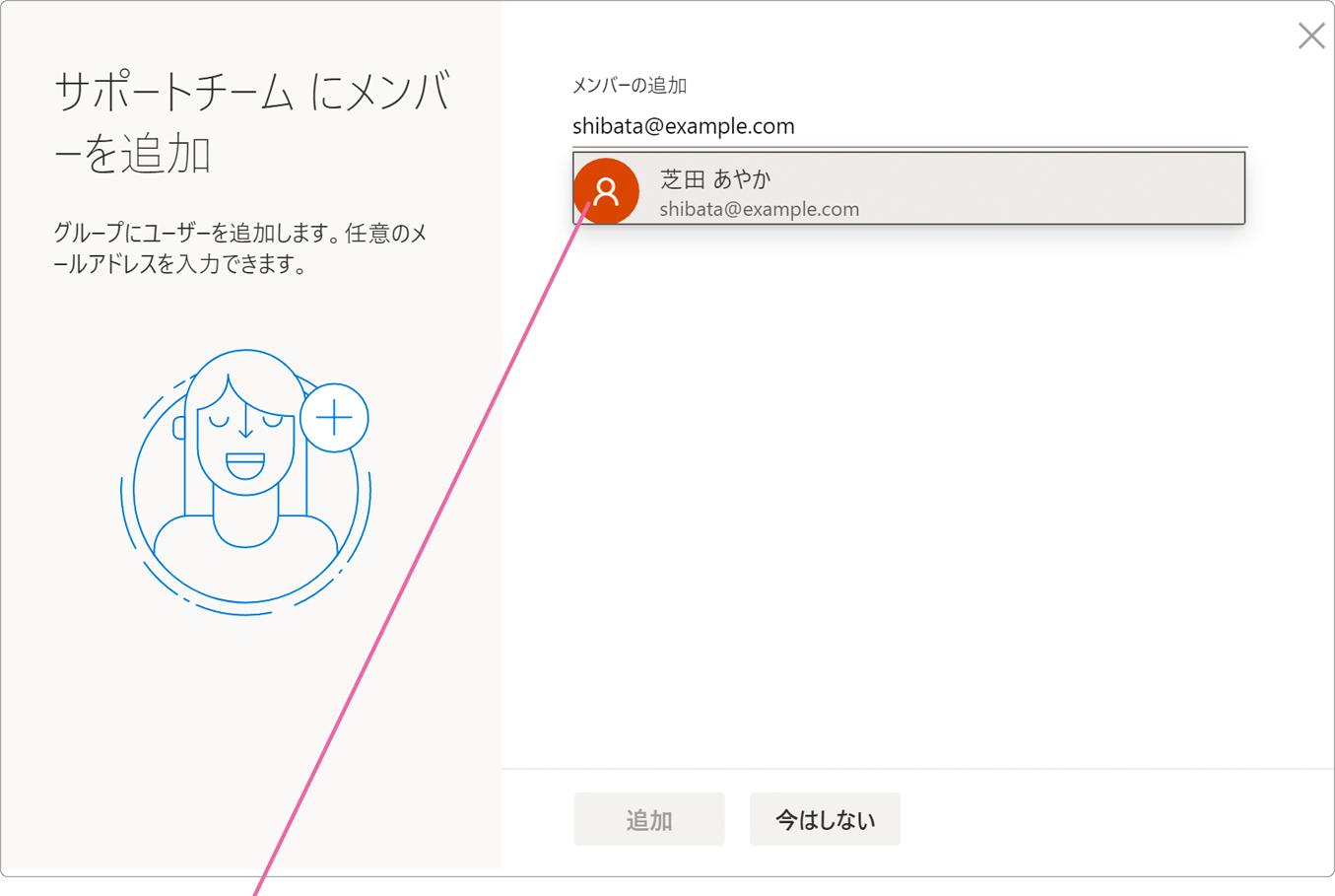 送信先アドレスをクリック