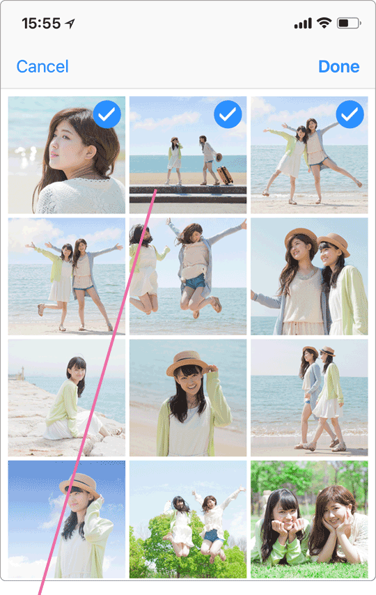 Photos Companion写真選択画面