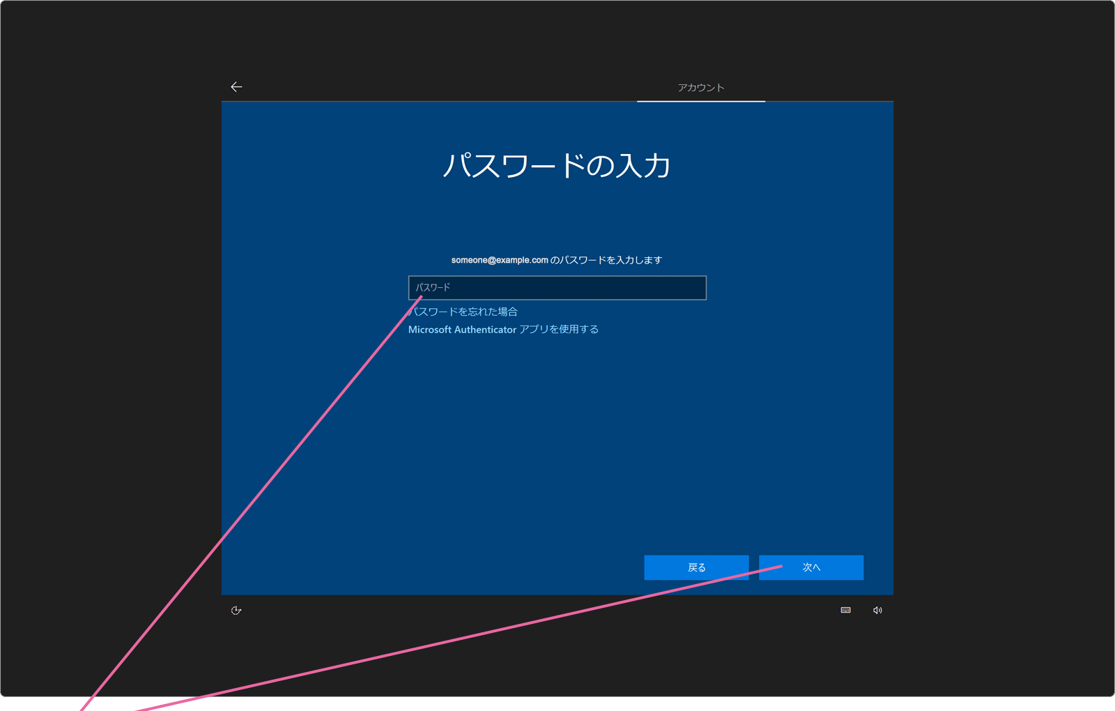 パスワード入力画面
