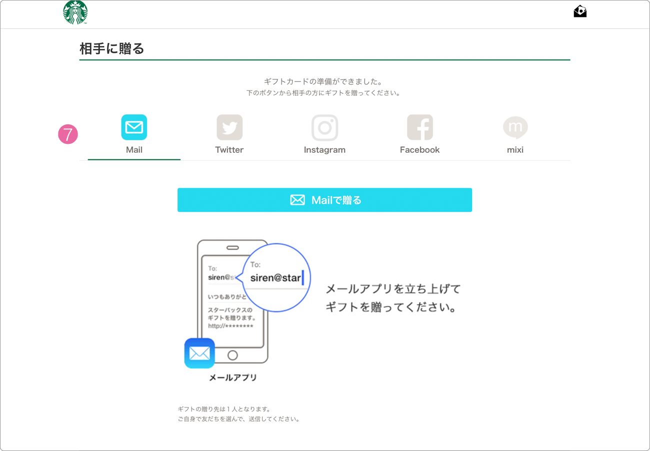 相手に贈る