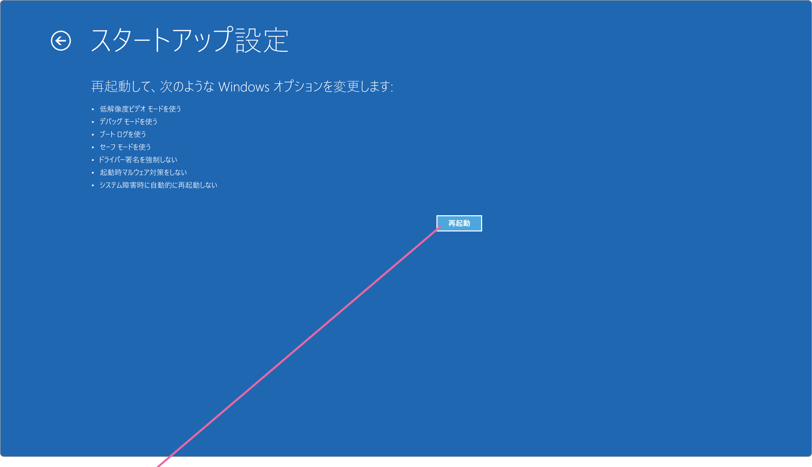 スタートアップ画面