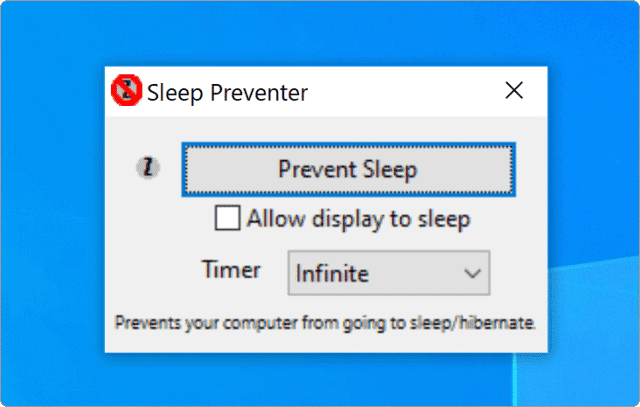 Sleep Preventerでパソコンをスリープさせない