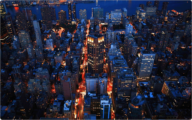 Windowsの高画質壁紙：マンハッタンの夜景 壁紙