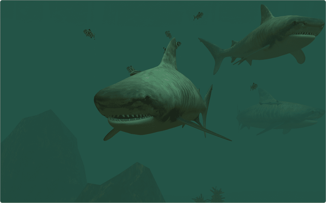 サメのスクリーンセーバー Tiger Sharks 3D