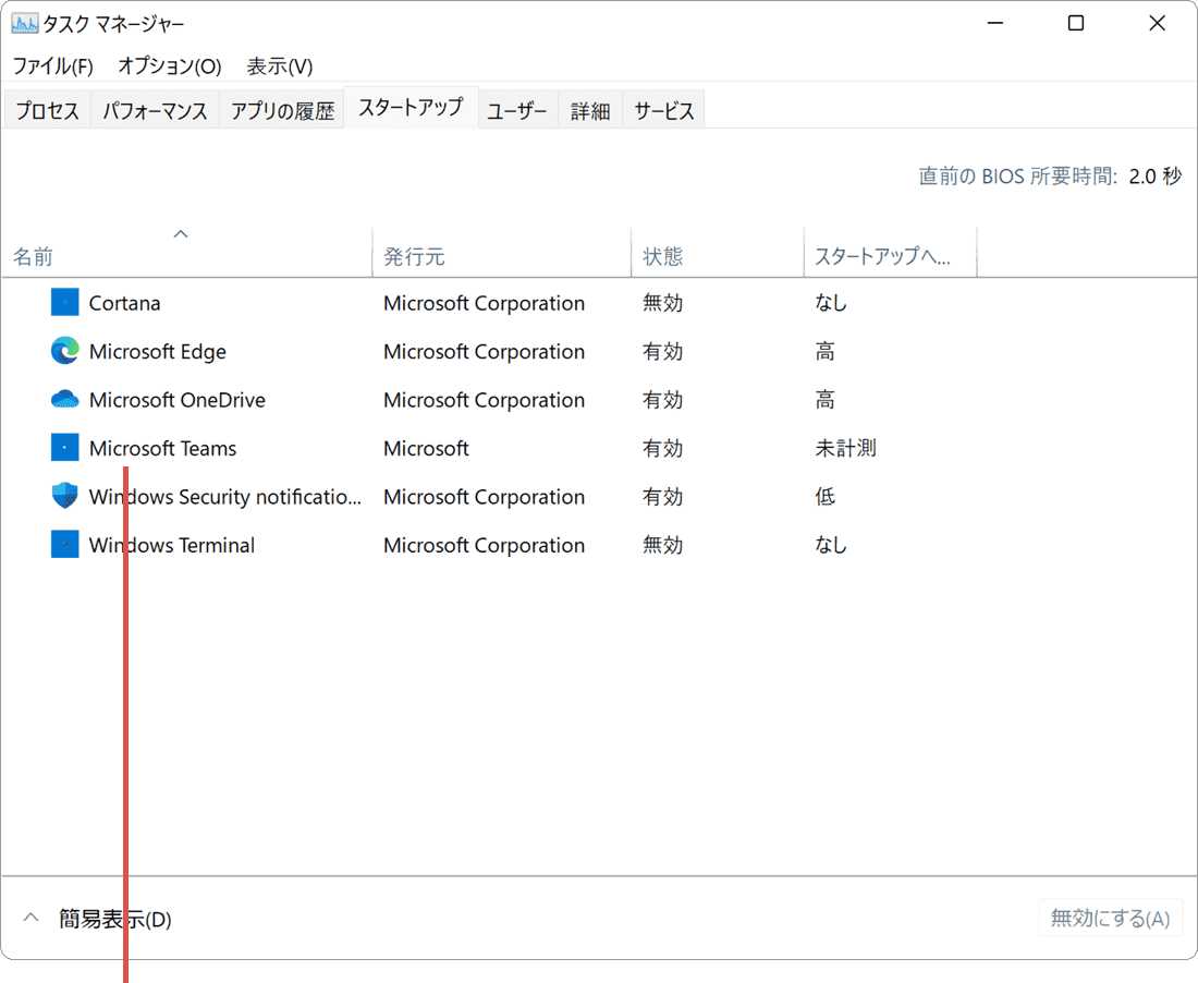停止したいアプリを選択